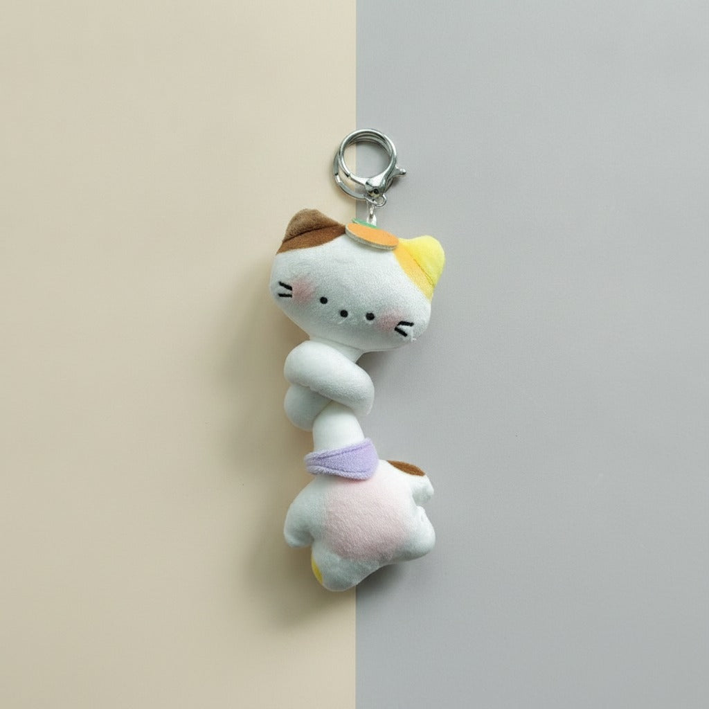 Cute Cat Knotted Plush Keychain – novelty & toys (view 1)