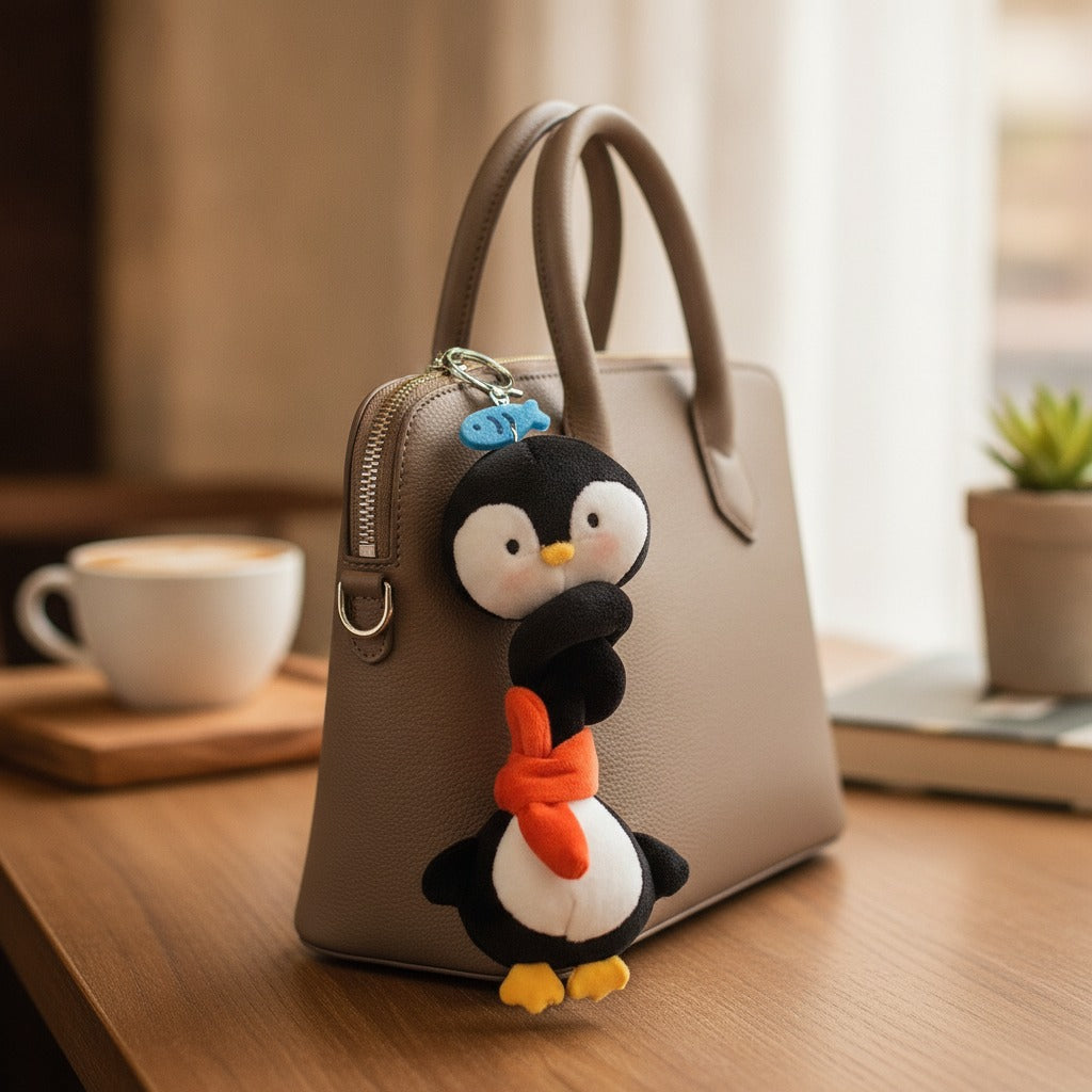 Cute Long Penguin Plush Keychain – novelty & toys (view 2)