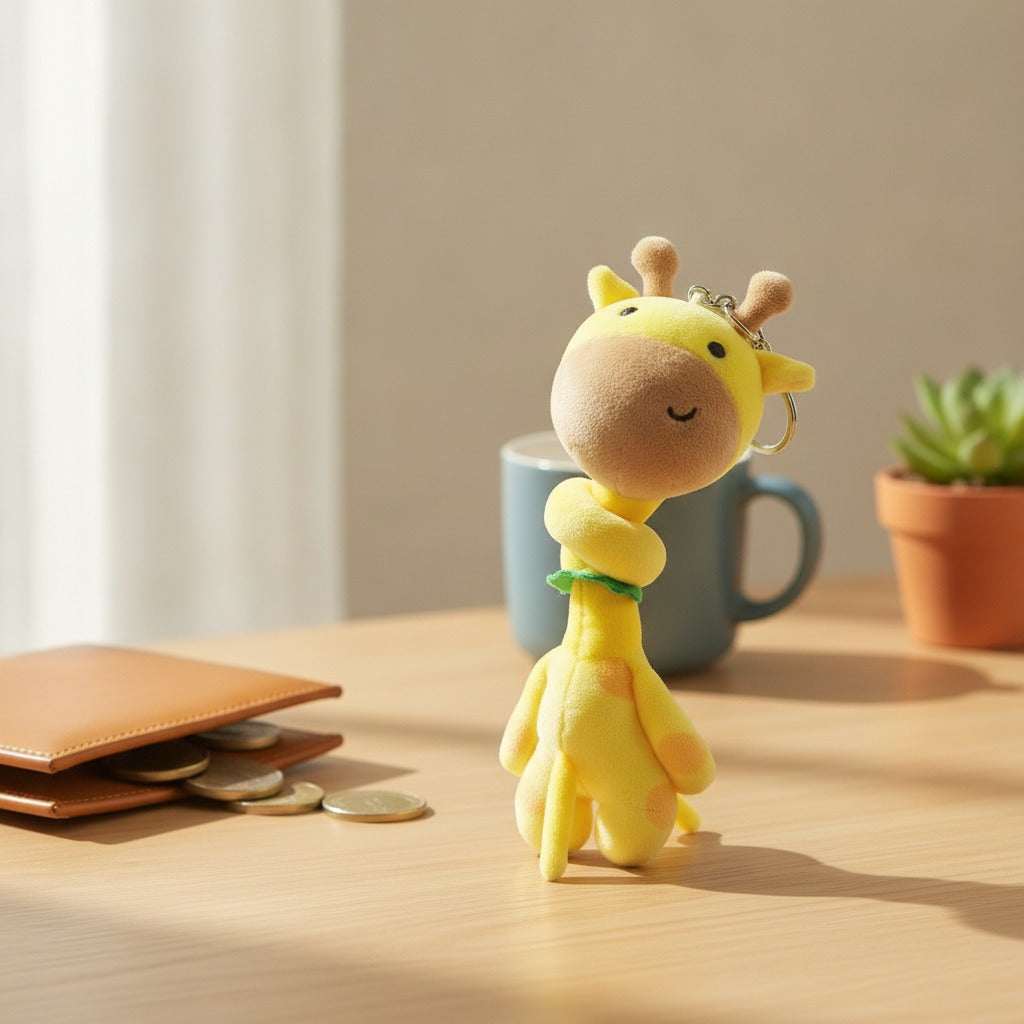 Cute Giraffe Plush Keychain – novelty & toys (view 2)