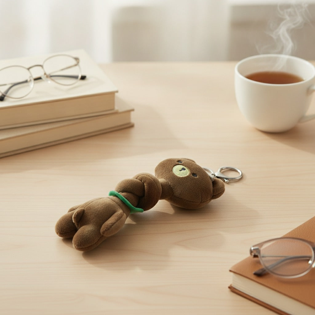 Knotted Plush Teddy Bear Keychain – novelty & toys (view 2)