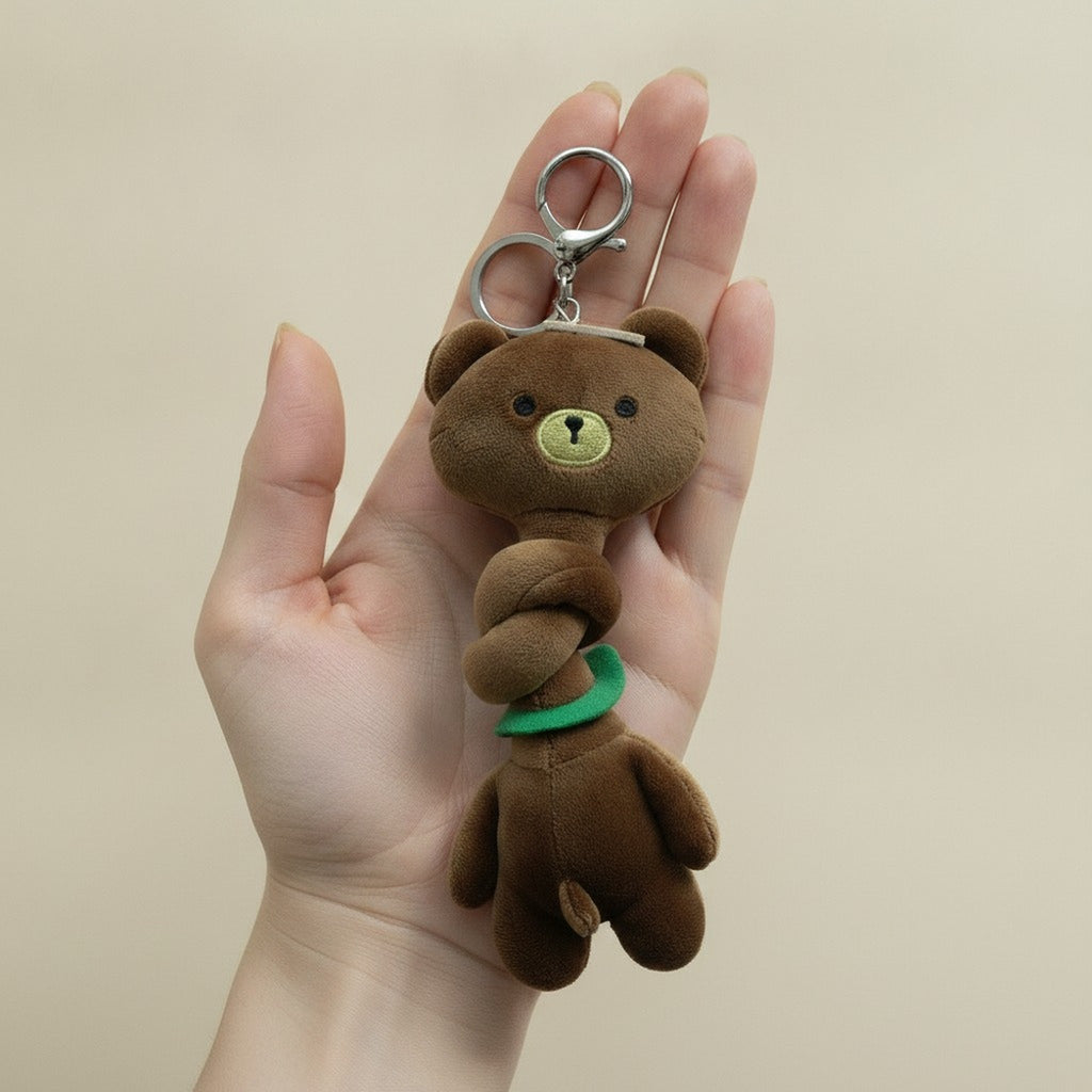 Knotted Plush Teddy Bear Keychain – novelty & toys (view 3)
