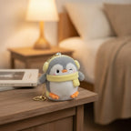 Fluffy Penguin Keychain with Earmuffs – novelty & toys (view 2)