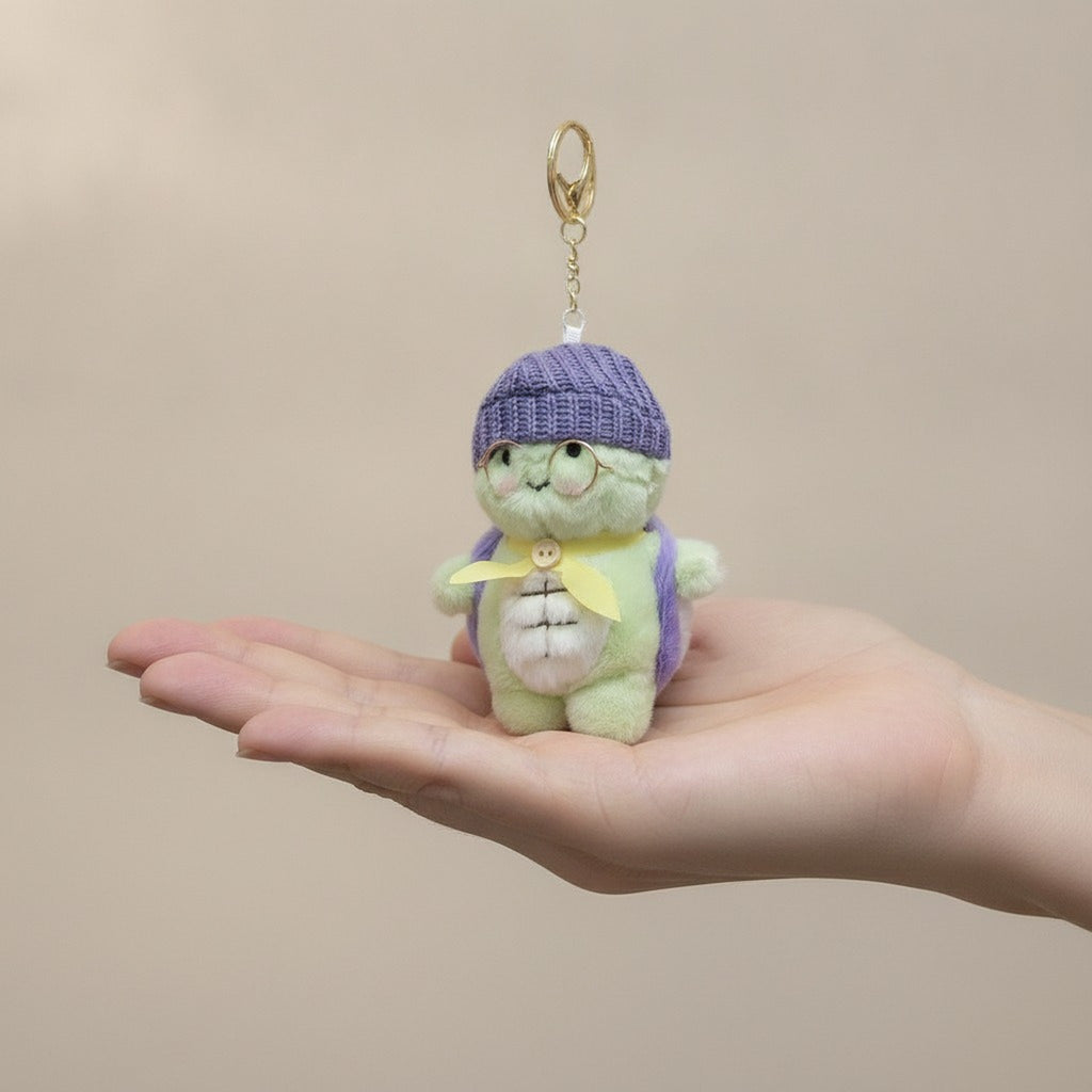 Cute Turtle Plush Keychain with Hat – novelty & toys (view 3)