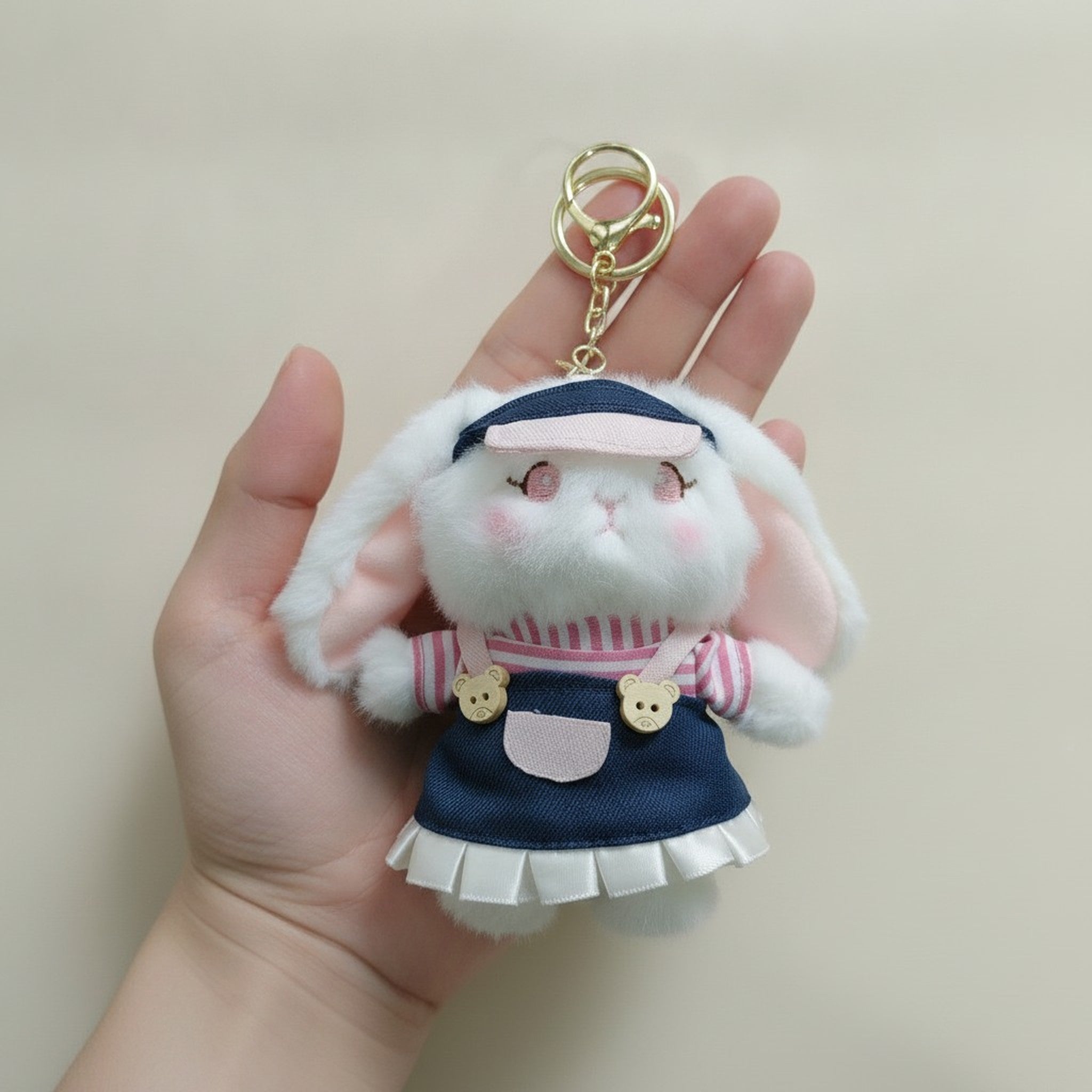 Cute Plush Bunny Keychain Bag Charm – novelty & toys (view 3)