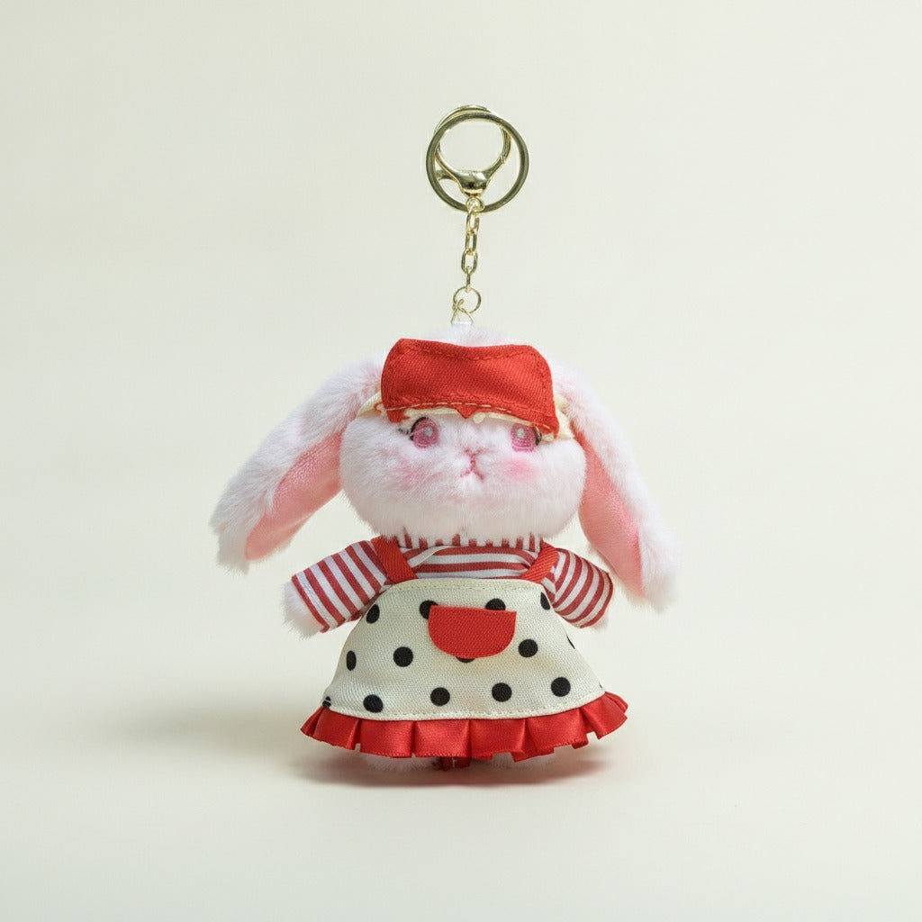 Cute Dressed Bunny Plush Keychain – novelty & toys (view 1)