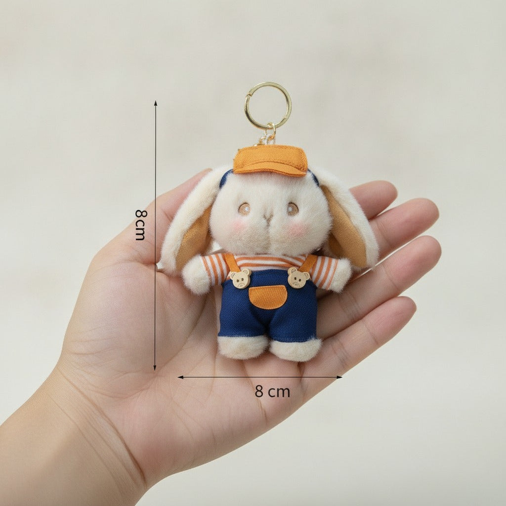 Plush Bunny Overall Keychain – novelty & toys (view 3)