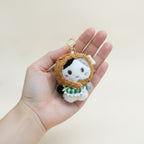 Cute Plush Hooded Cat Keychain – novelty & toys (view 3)
