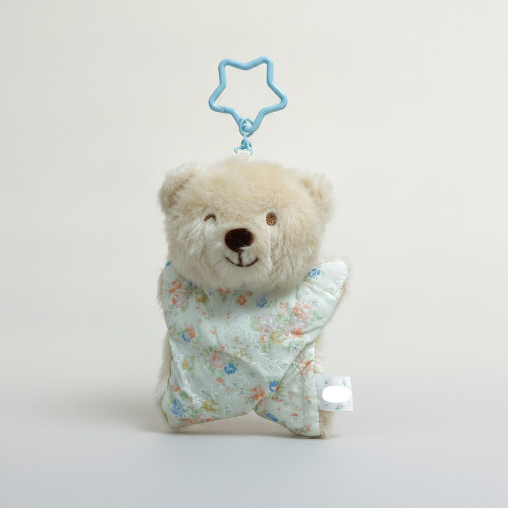 Winking Floral Plush Bear Star Clip Charm – novelty & toys (view 1)