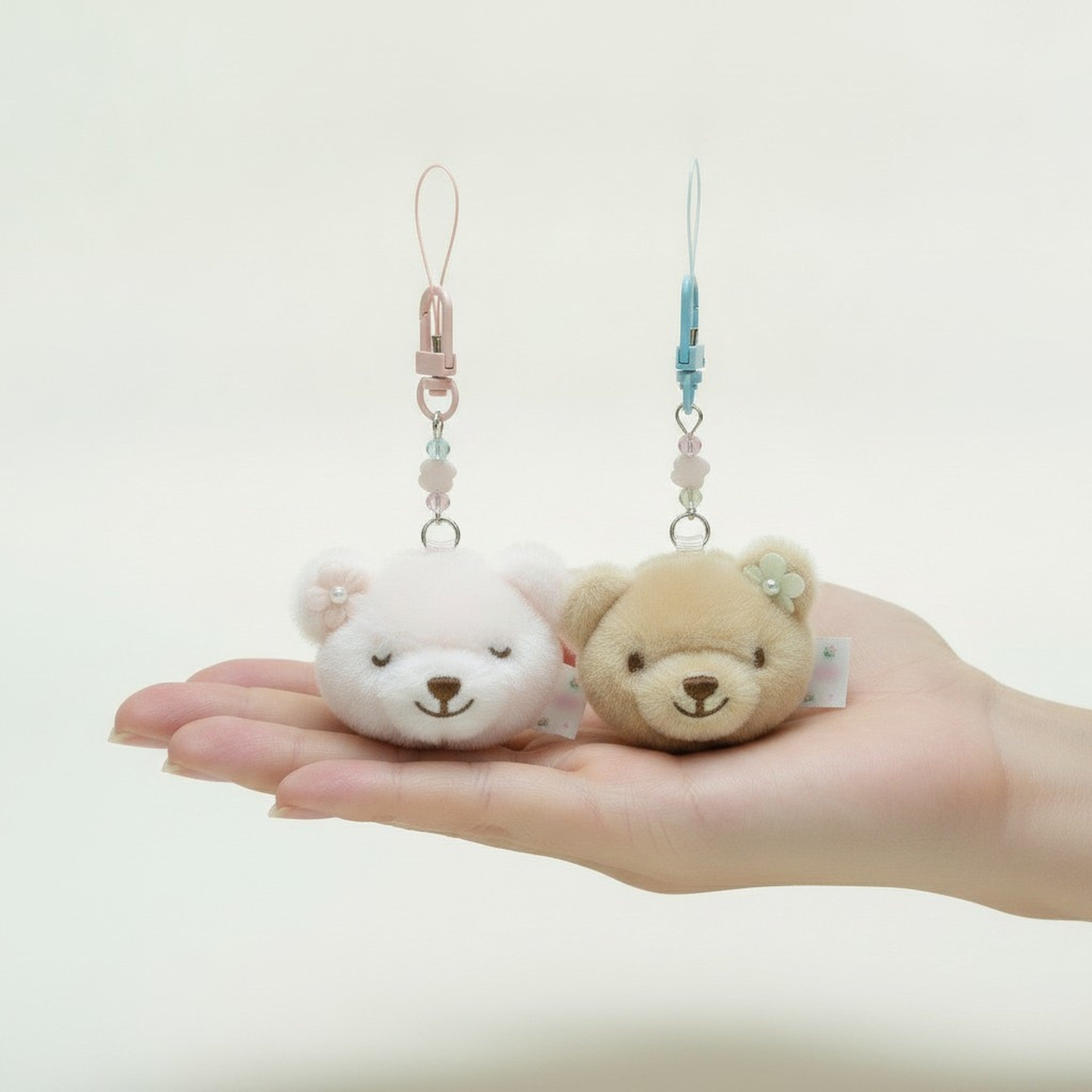 Kawaii Plush Bear Head Keychain – novelty & toys (view 3)