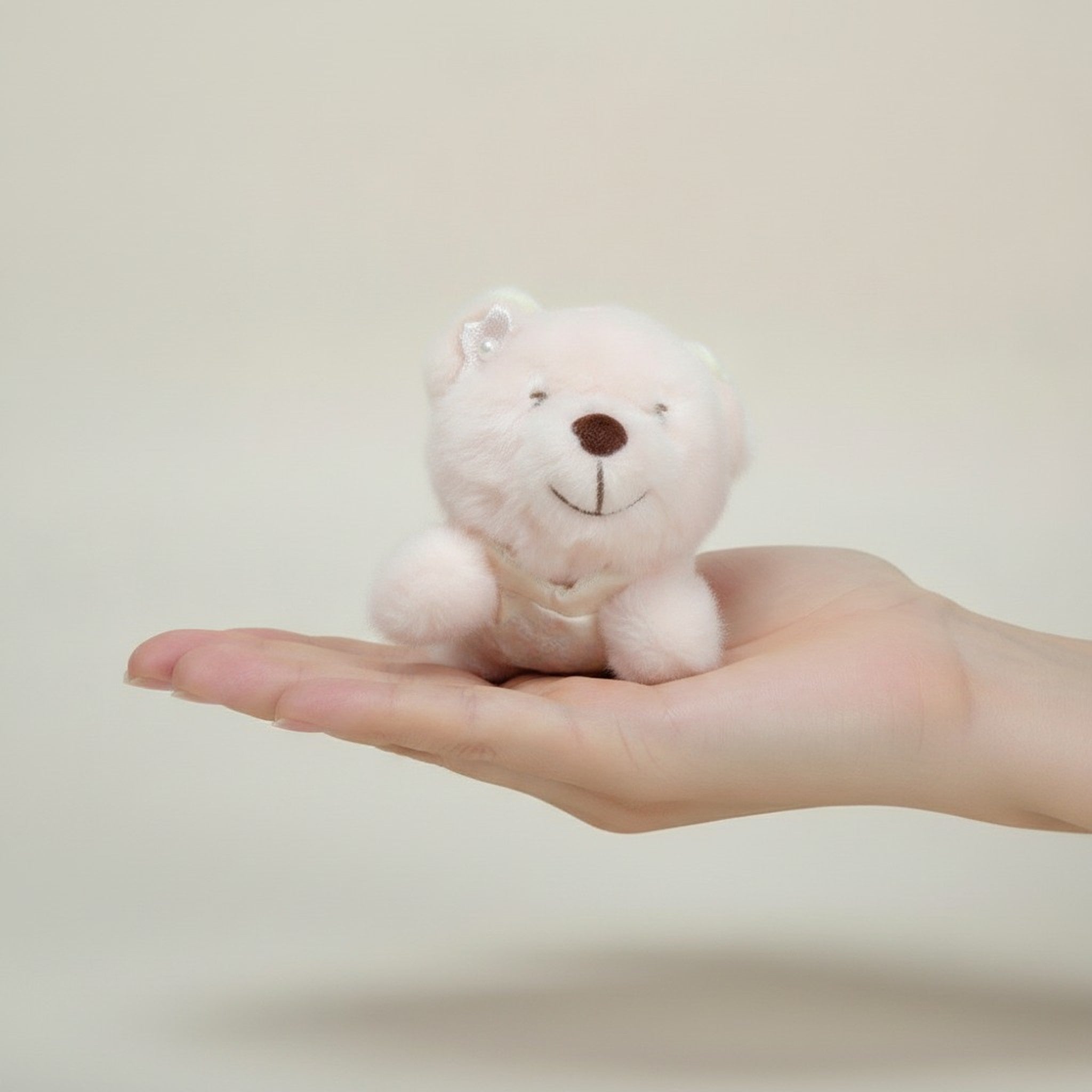 Cute Fluffy Bear Pearl Hair Clip – hair accessories (view 3)