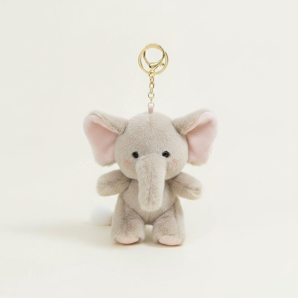 Cute Fluffy Elephant Keychain Charm – novelty & toys (view 1)