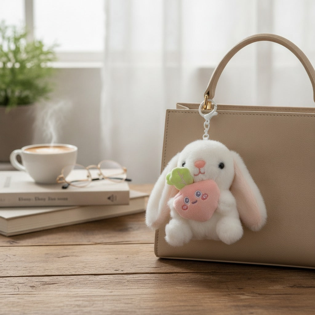 Fluffy Bunny Plush Keychain – novelty & toys (view 2)