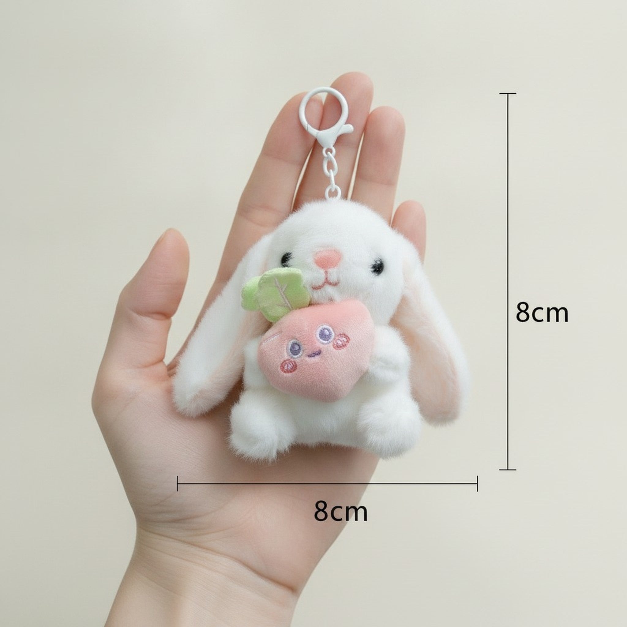 Fluffy Bunny Plush Keychain – novelty & toys (view 3)