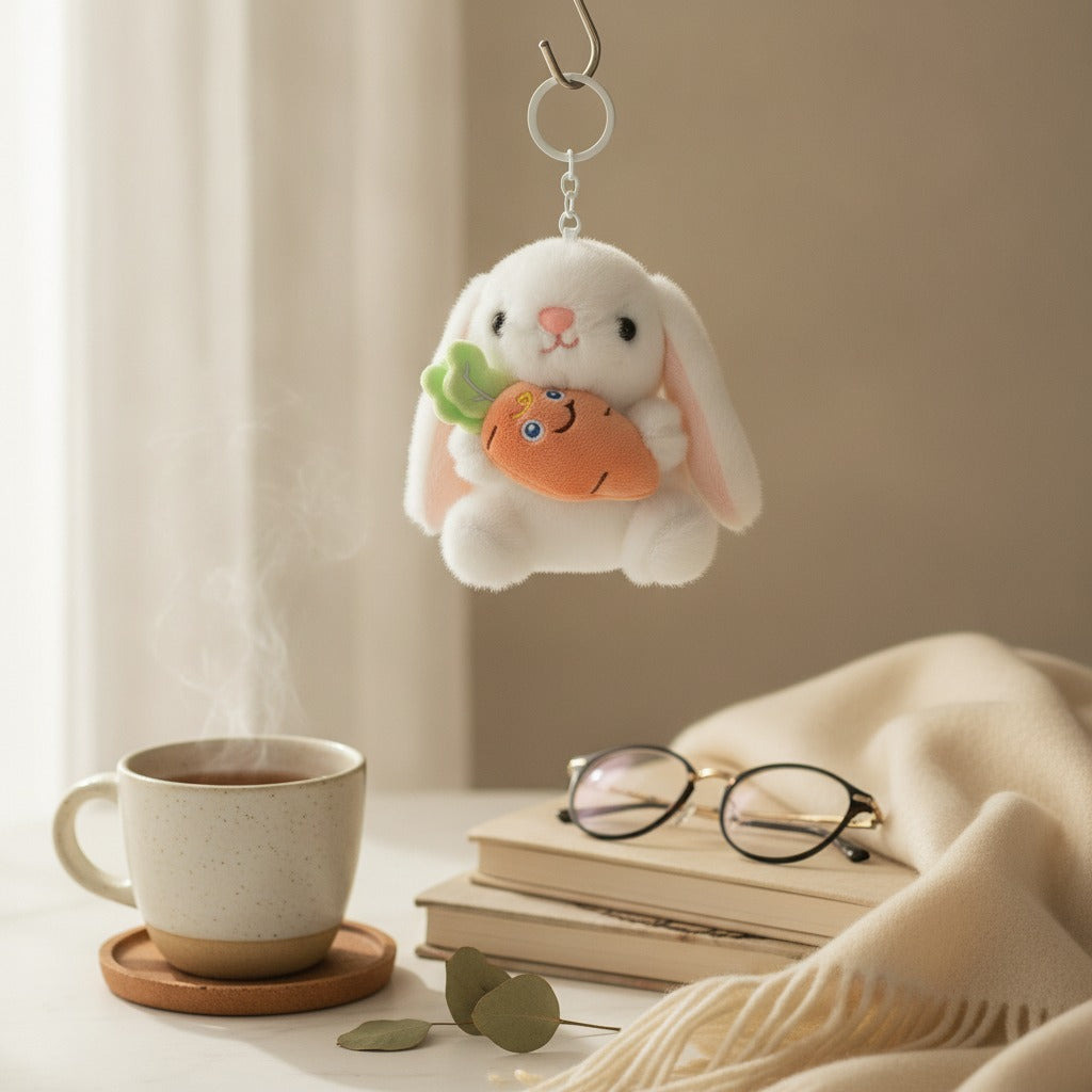 Plush Bunny Carrot Keychain – novelty & toys (view 2)