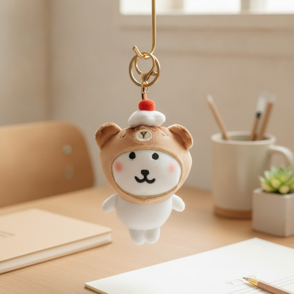 Cherry Bear Hat Plush Keychain – novelty & toys (view 2)