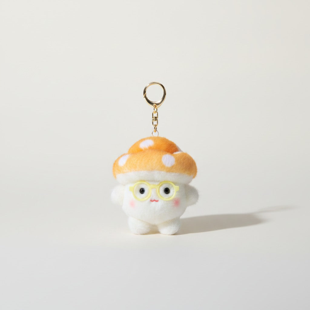 Cute Mushroom Plush Keychain with Glasses – novelty & toys (view 1)