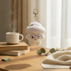 Fuzzy Plush Glasses Keychain – novelty & toys (view 2)