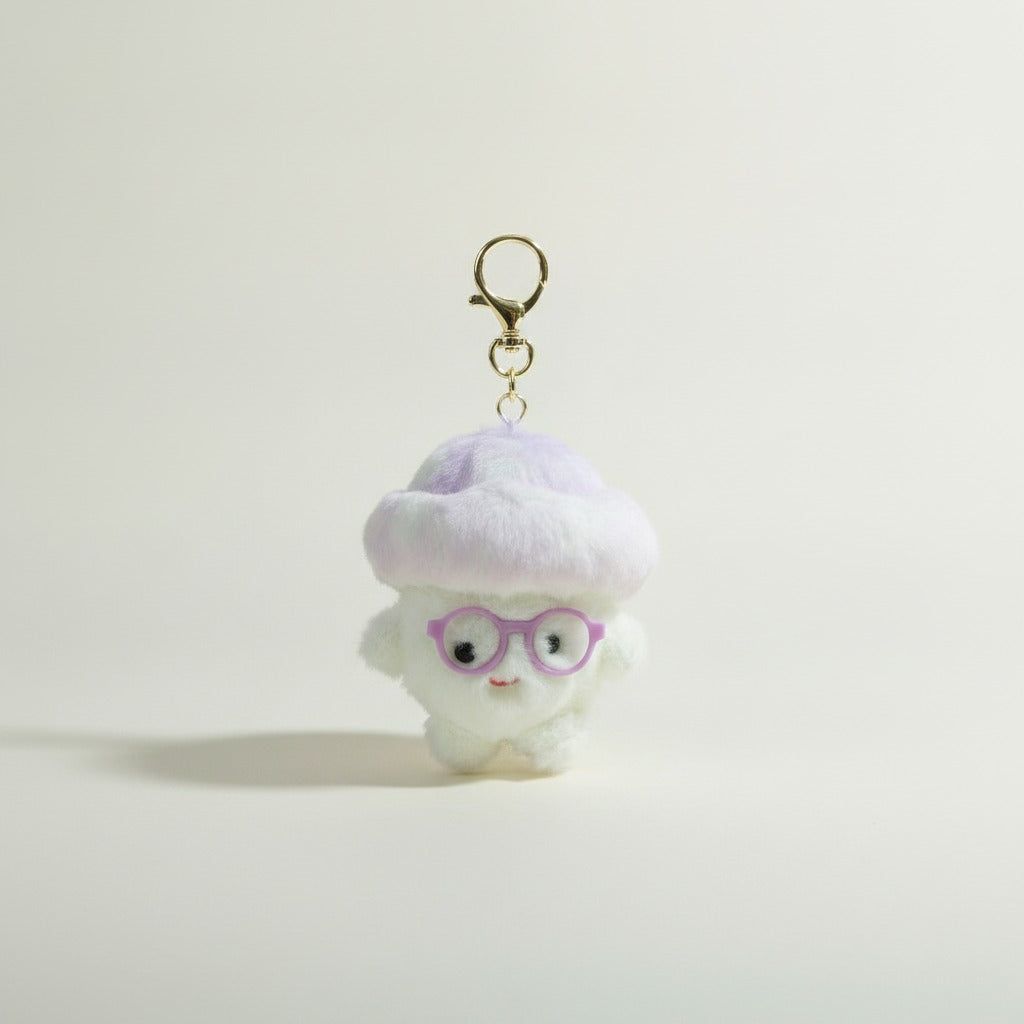 Fuzzy Plush Glasses Keychain – novelty & toys (view 1)