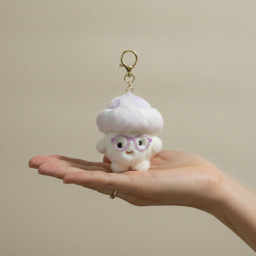 Fuzzy Plush Glasses Keychain – novelty & toys (view 3)