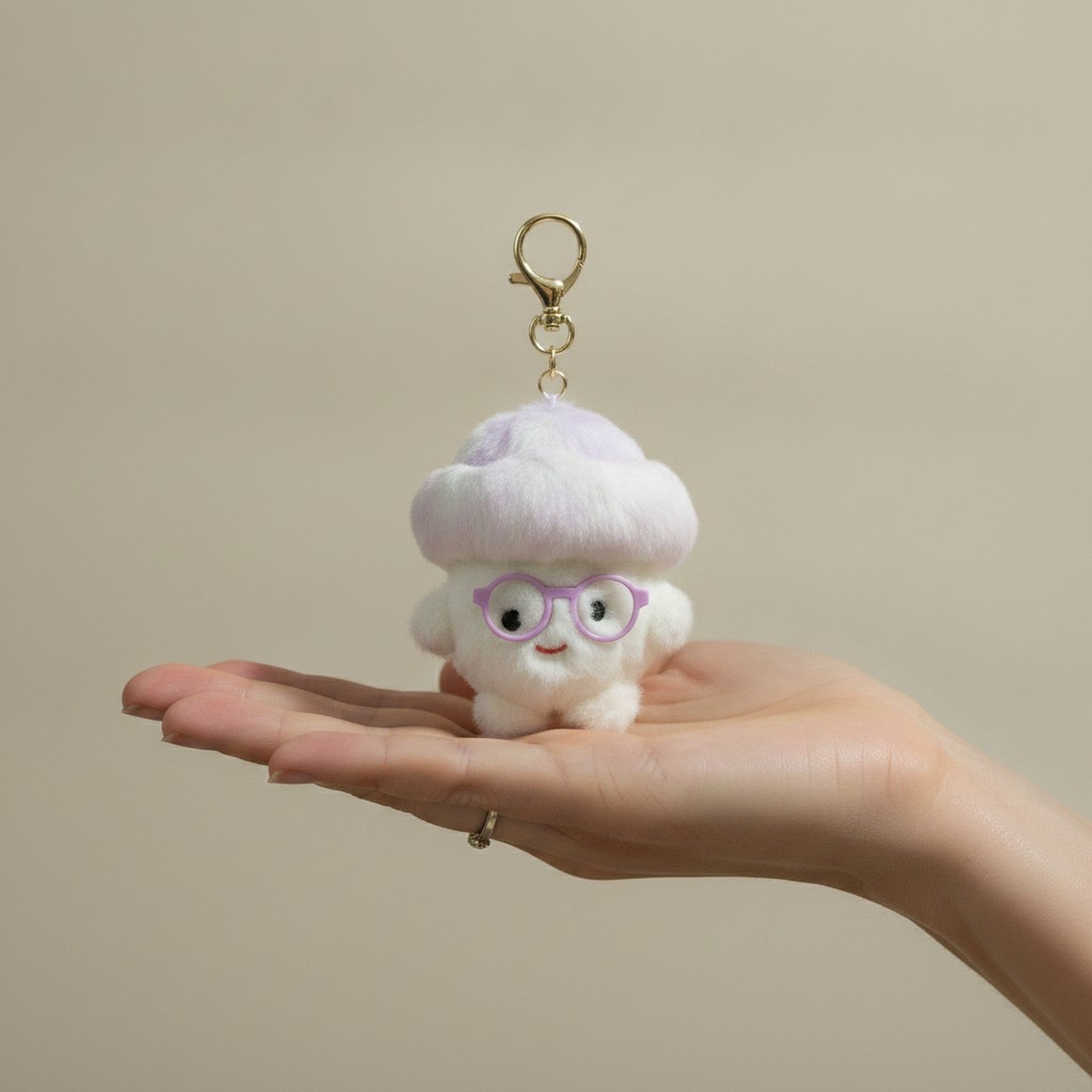 Fuzzy Plush Glasses Keychain – novelty & toys (view 3)