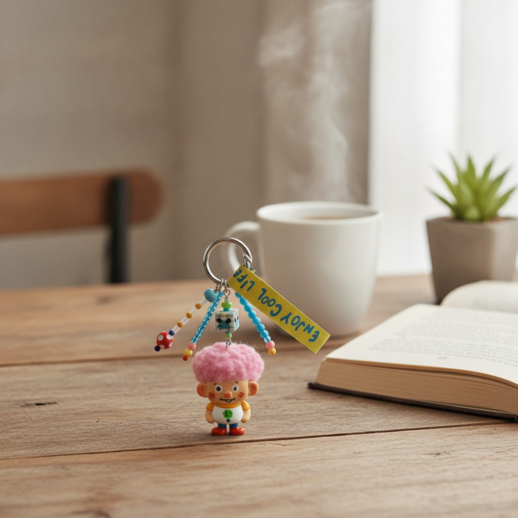 Cute Character Beaded Keychain Charm – novelty & toys (view 2)