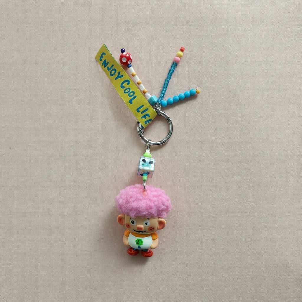 Cute Character Beaded Keychain Charm – novelty & toys (view 1)