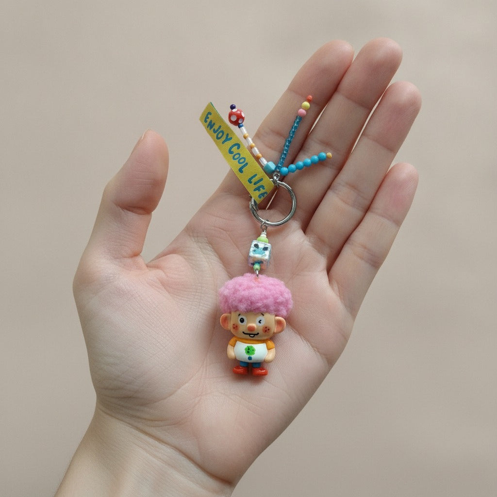 Cute Character Beaded Keychain Charm – novelty & toys (view 3)