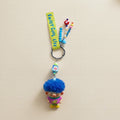 Curly Hair Figure Beaded Keychain Charm – novelty & toys (view 1)