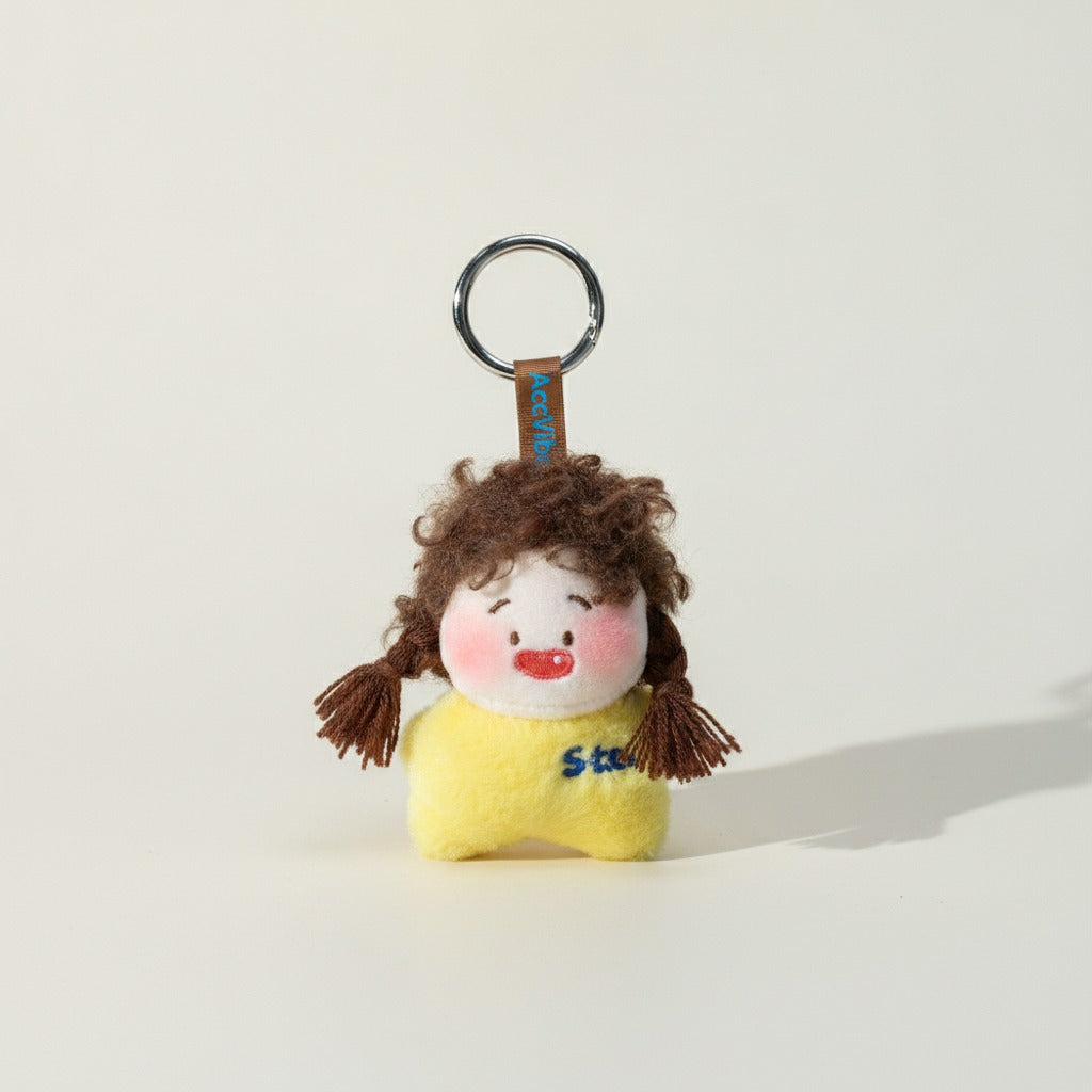 Cute Plush Girl Doll Keychain – novelty & toys (view 1)