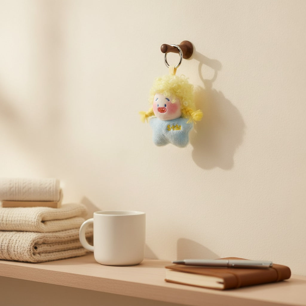 Cute Star Plush Doll Keychain – novelty & toys (view 2)