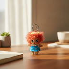 Charming Curly Hair Doll Keychain – novelty & toys (view 2)
