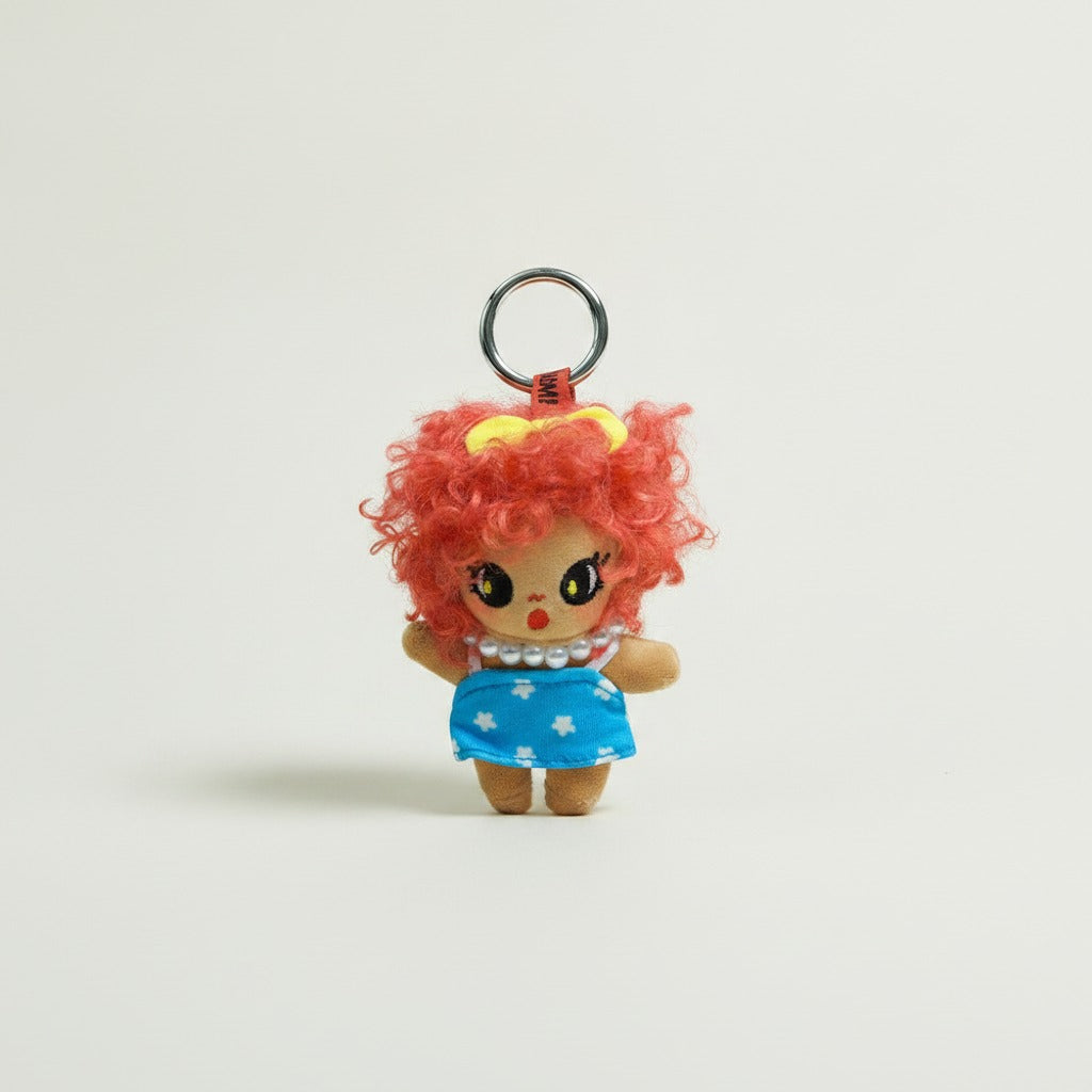 Charming Curly Hair Doll Keychain – novelty & toys (view 1)