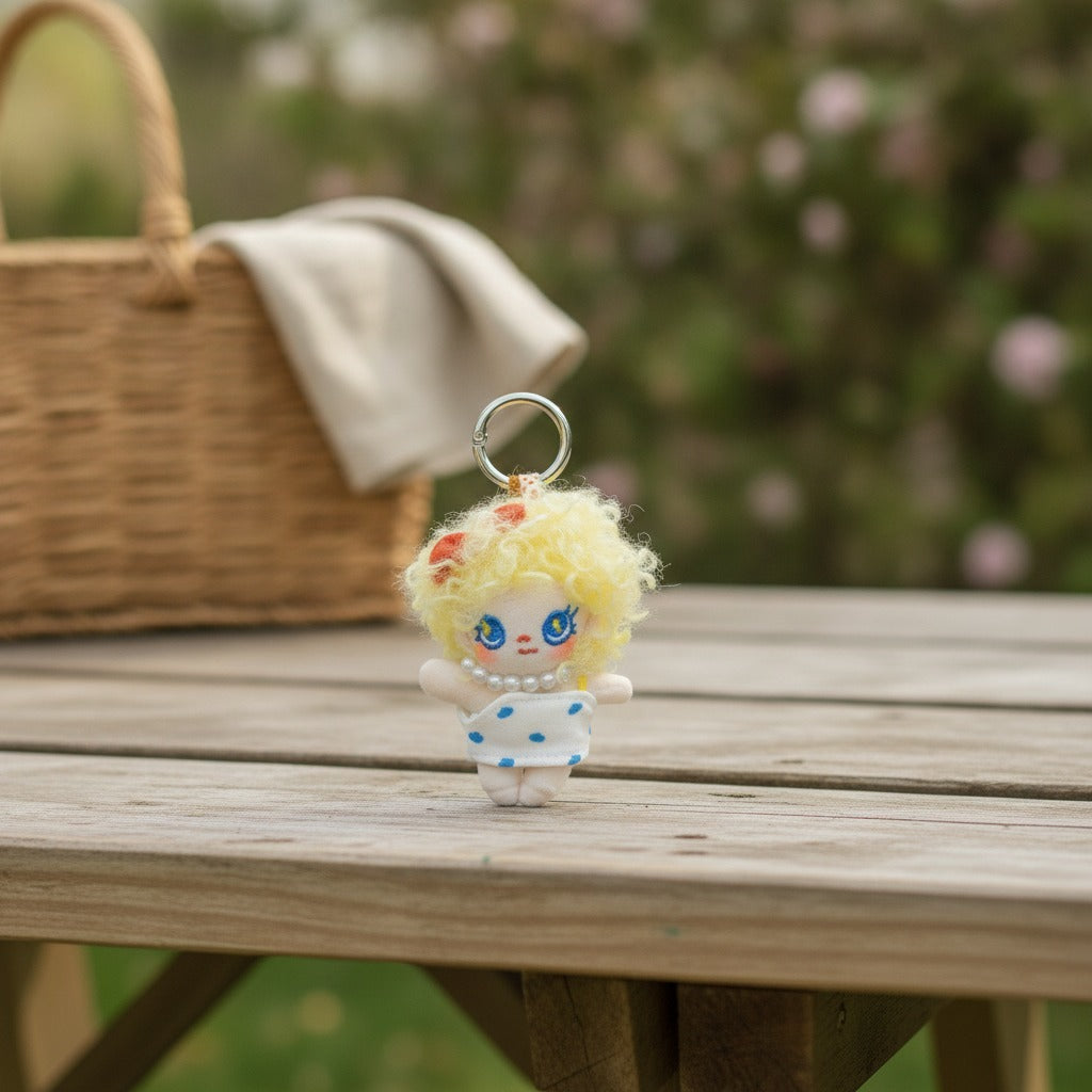Curly Hair Plush Doll Keychain – novelty & toys (view 2)