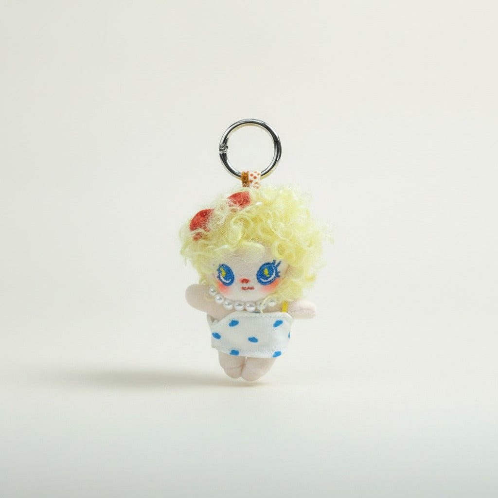 Curly Hair Plush Doll Keychain – novelty & toys (view 1)
