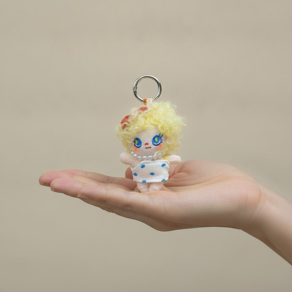 Curly Hair Plush Doll Keychain – novelty & toys (view 3)