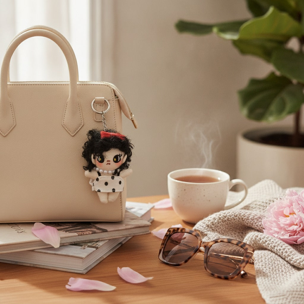 Mini Doll Keychain with Bow – novelty & toys (view 2)