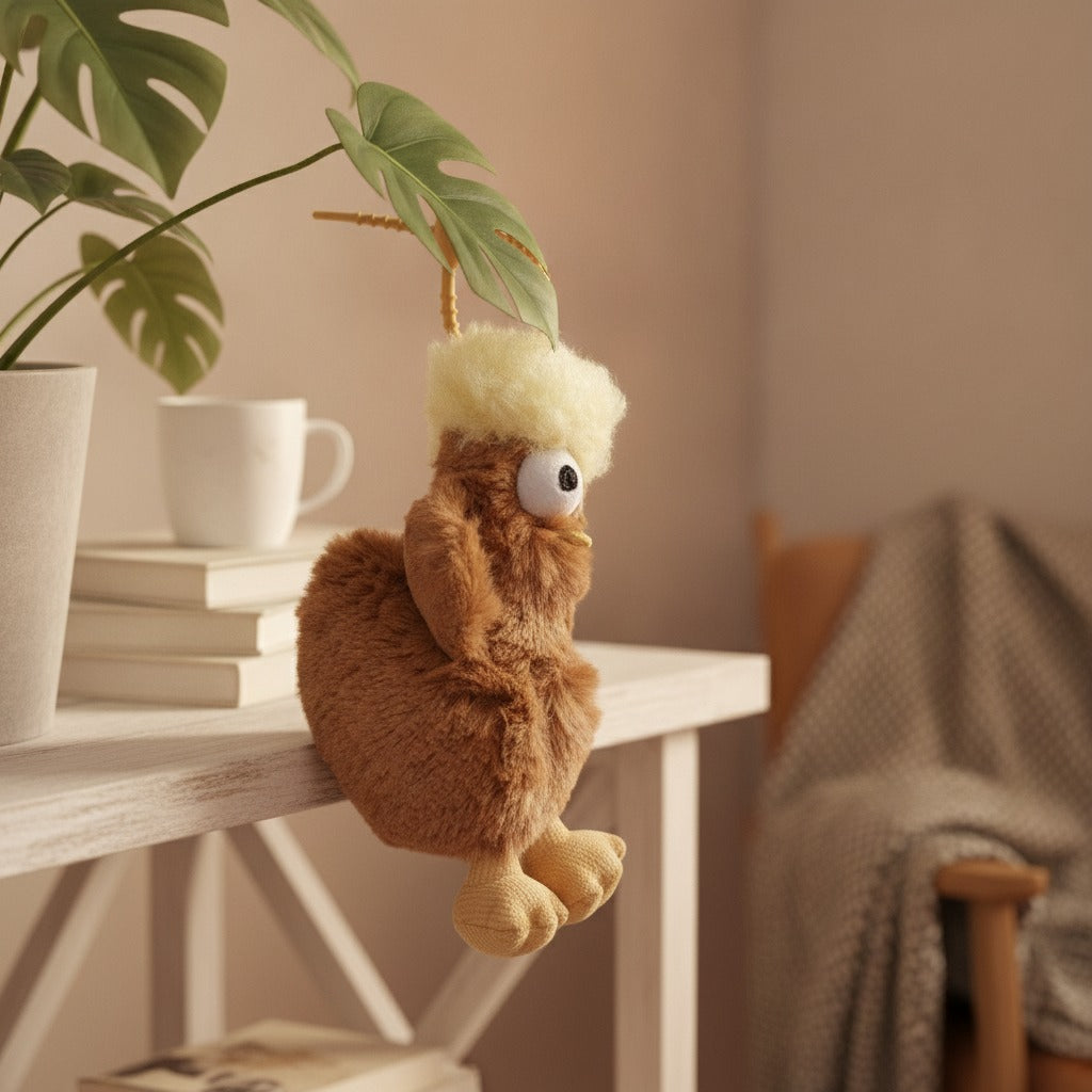 Fluffy Bird Plush Keychain Charm – novelty & toys (view 2)
