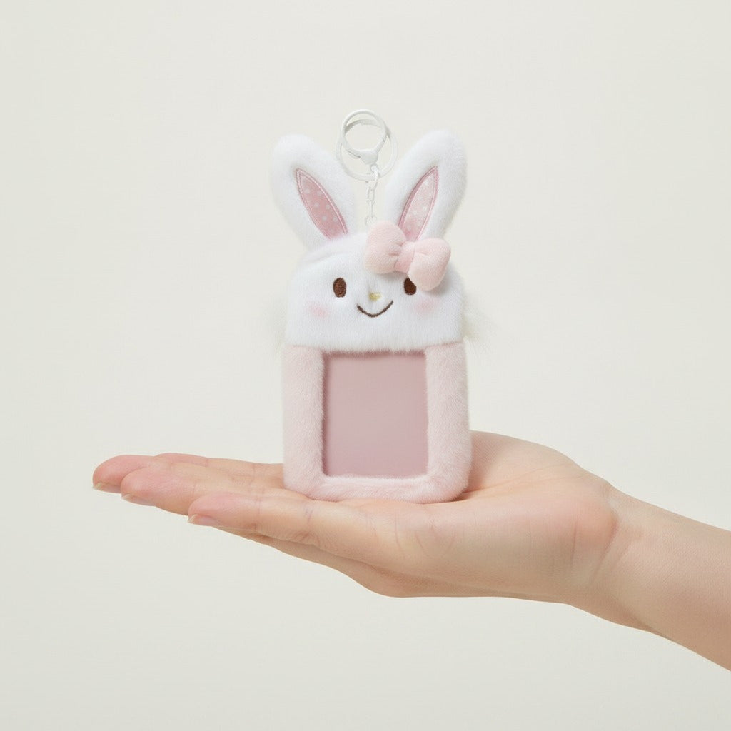 Fluffy Bunny Photo Card Holder Keychain – novelty & toys (view 3)