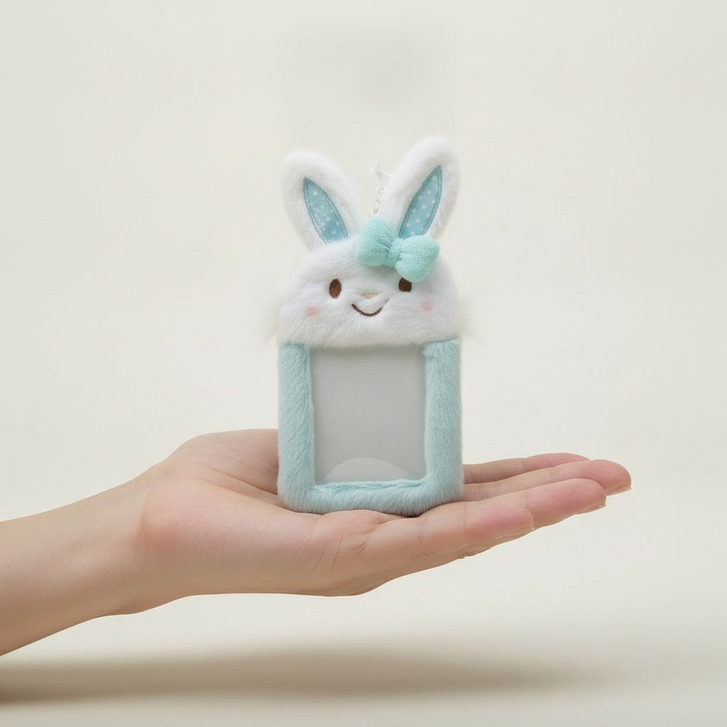 Fluffy Bunny Card Holder Keychain – novelty & toys (view 3)