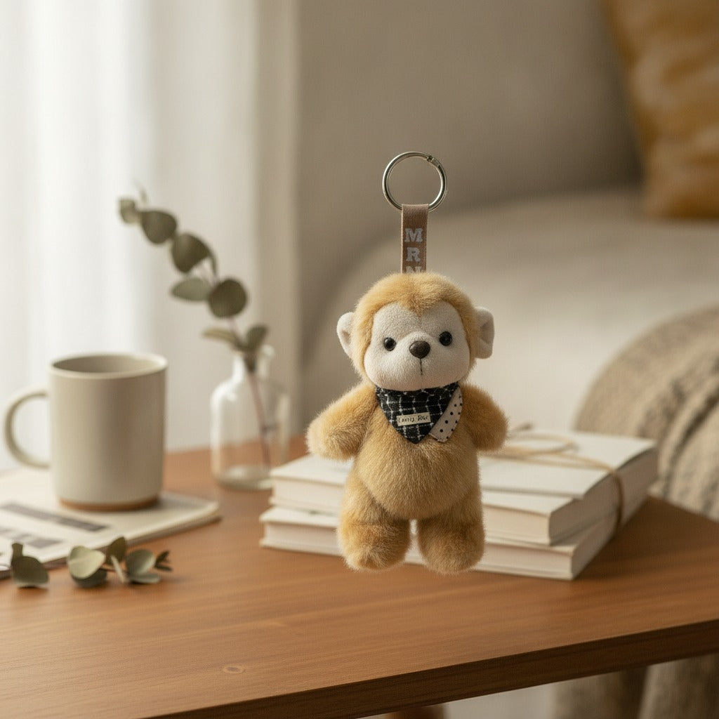 Happy Day Plush Monkey Keychain Charm – novelty & toys (view 2)