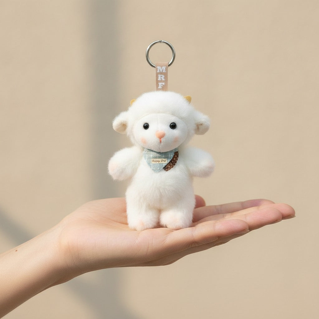 Cute Lamb Plush Keychain Charm – novelty & toys (view 3)