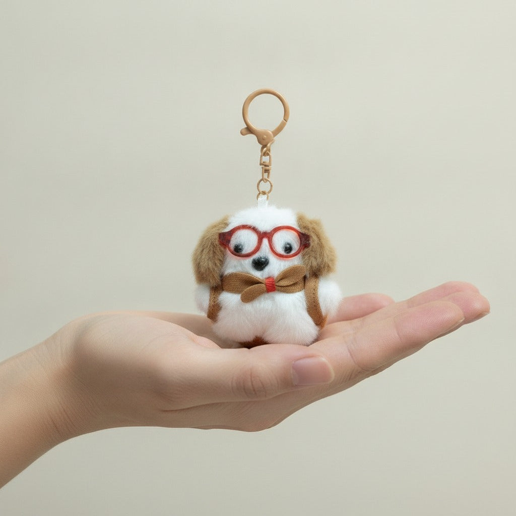 Plush Dog Keychain with Glasses – novelty & toys (view 3)