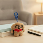 Fluffy Nerdy Dog Keychain Charm – novelty & toys (view 2)
