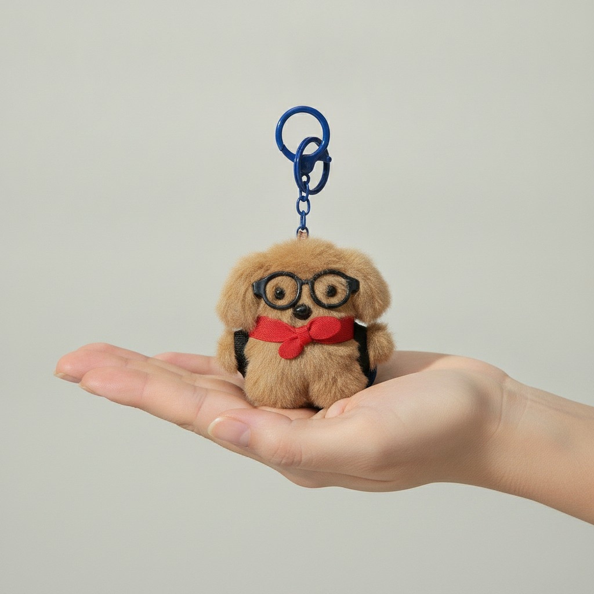 Fluffy Nerdy Dog Keychain Charm – novelty & toys (view 3)