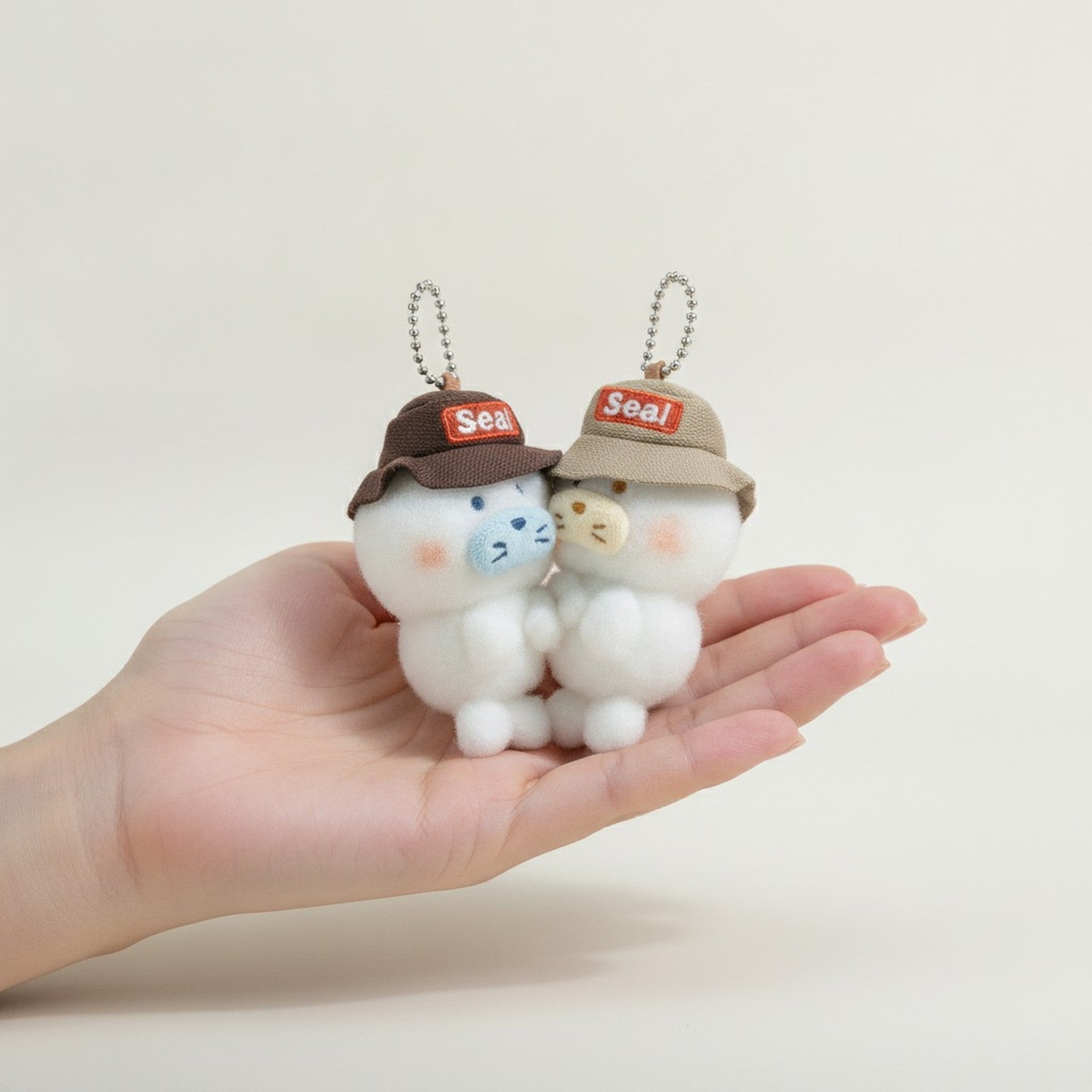 Hatted Seal Plush Keychain Pair – novelty & toys (view 3)