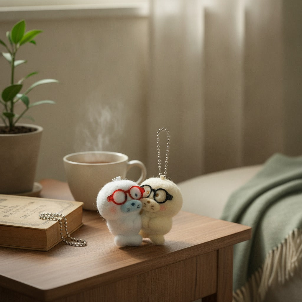 Plush Animal Glasses Keychain Duo – novelty & toys (view 2)