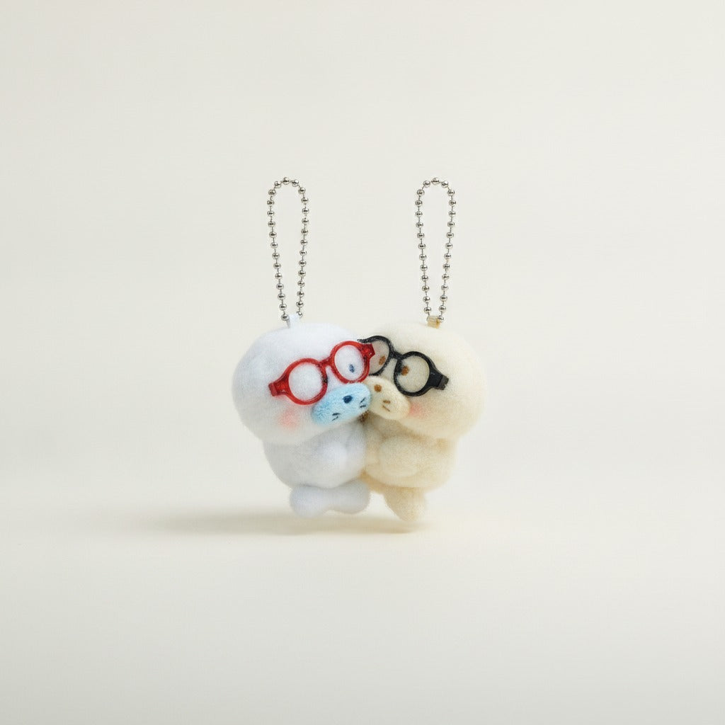 Plush Animal Glasses Keychain Duo – novelty & toys (view 1)