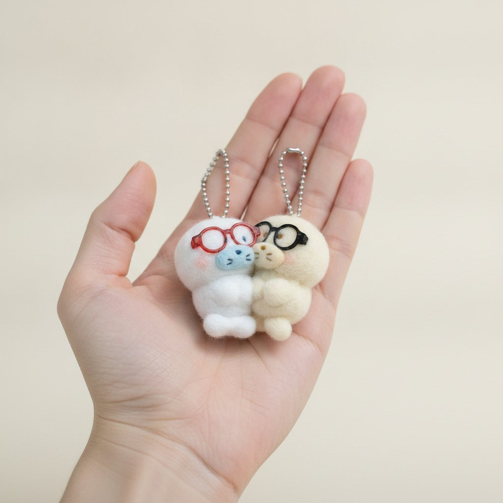 Plush Animal Glasses Keychain Duo – novelty & toys (view 3)