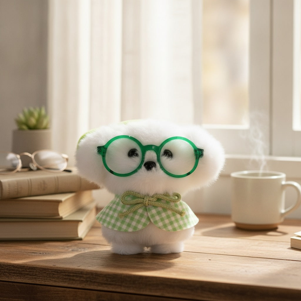Adorable Fluffy Plush Toy with Glasses – novelty & toys (view 2)