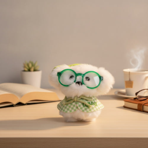 Adorable Fluffy Plush Toy with Glasses – novelty & toys (view 2)